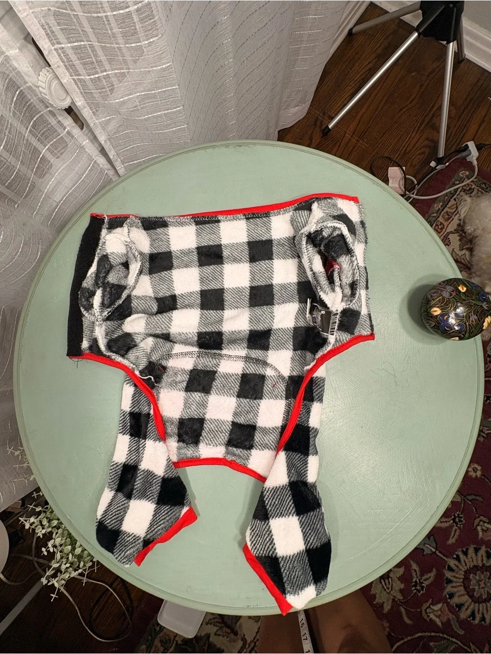Small Dog Christmas Pajamas Buffalo Plaid Fleece Merry Bright Holiday Red XS
